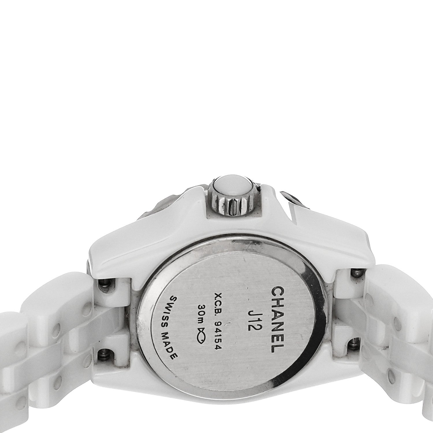 Chanel Stainless Steel Ceramic Diamond Bezel 19mm J12 Quartz Watch White 4 of 4