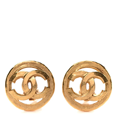 Chanel CC Button Clip On Earrings Gold 1 of 4