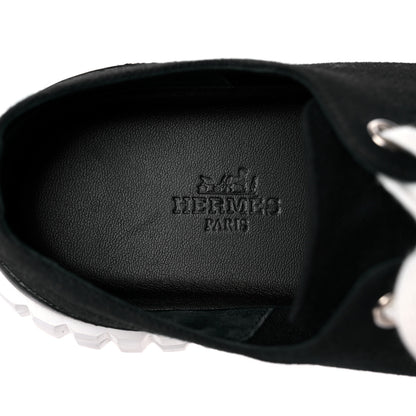 Hermes Cotton Canvas Womens Cross Sneakers 37 Black 10 of 11