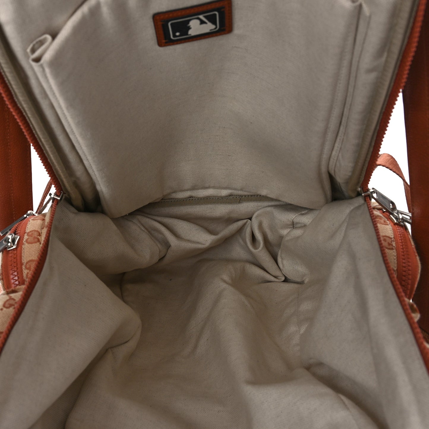 X MLB GG Monogram LA Dodgers Large Backpack Beige Ruggine Ivory