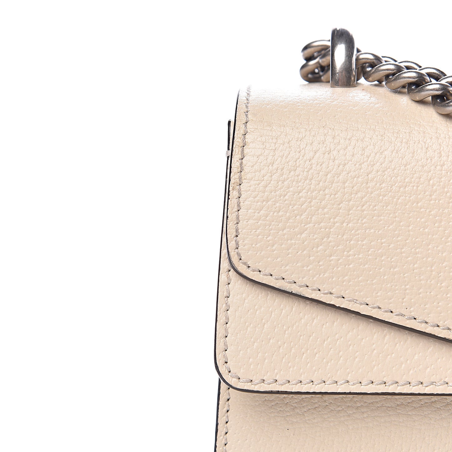 Textured Calfskin Crystal Small Dionysus Shoulder Bag Mystic White