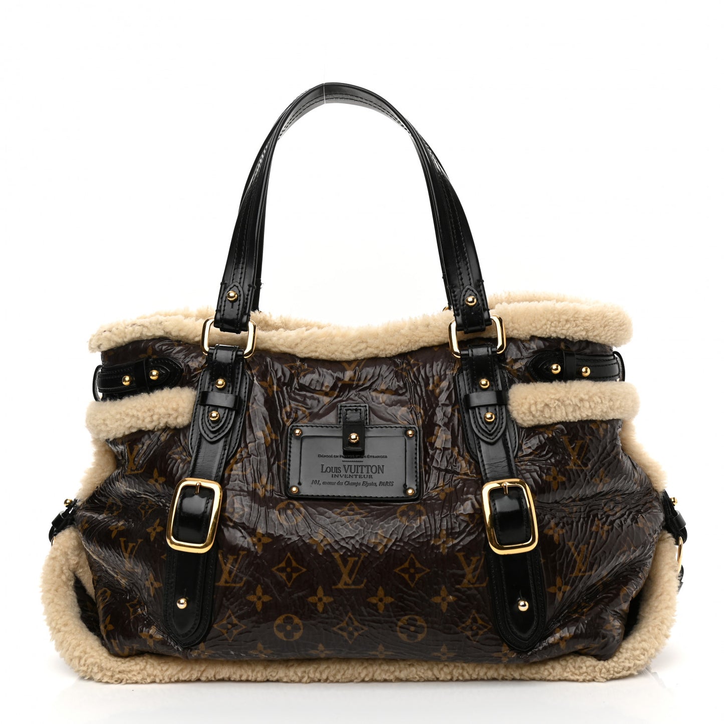 Patent Monogram Shearling Sac Thunder