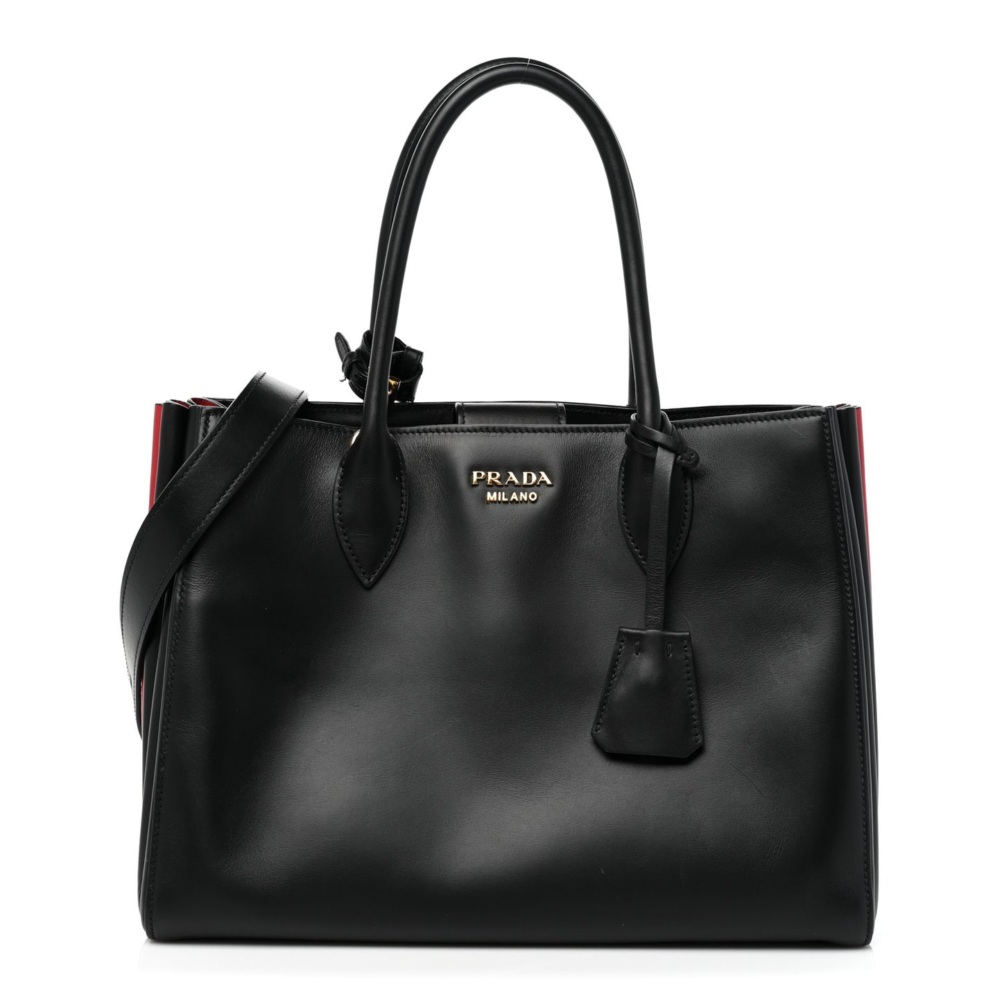 City Calfskin Medium Bibliotheque Tote Black