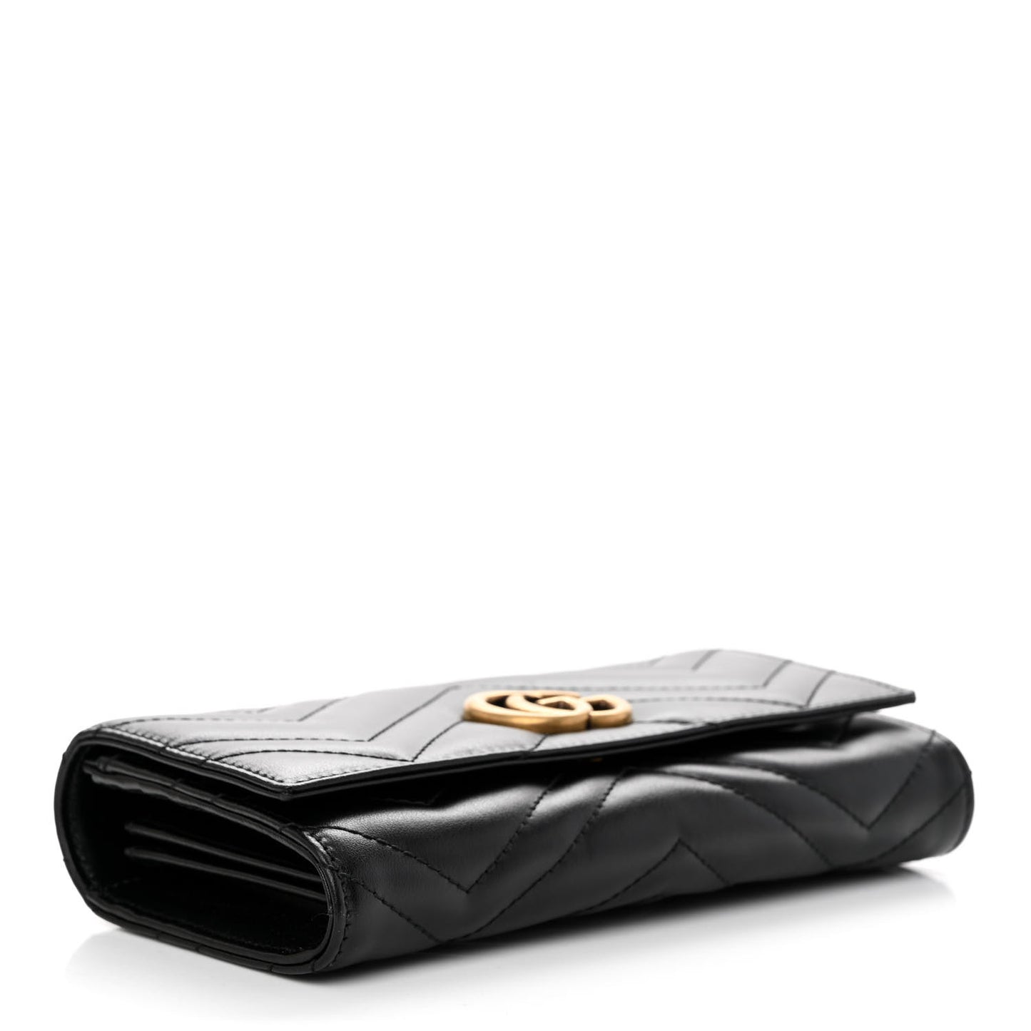 Calfskin Matelasse GG Marmont Continental Wallet Black