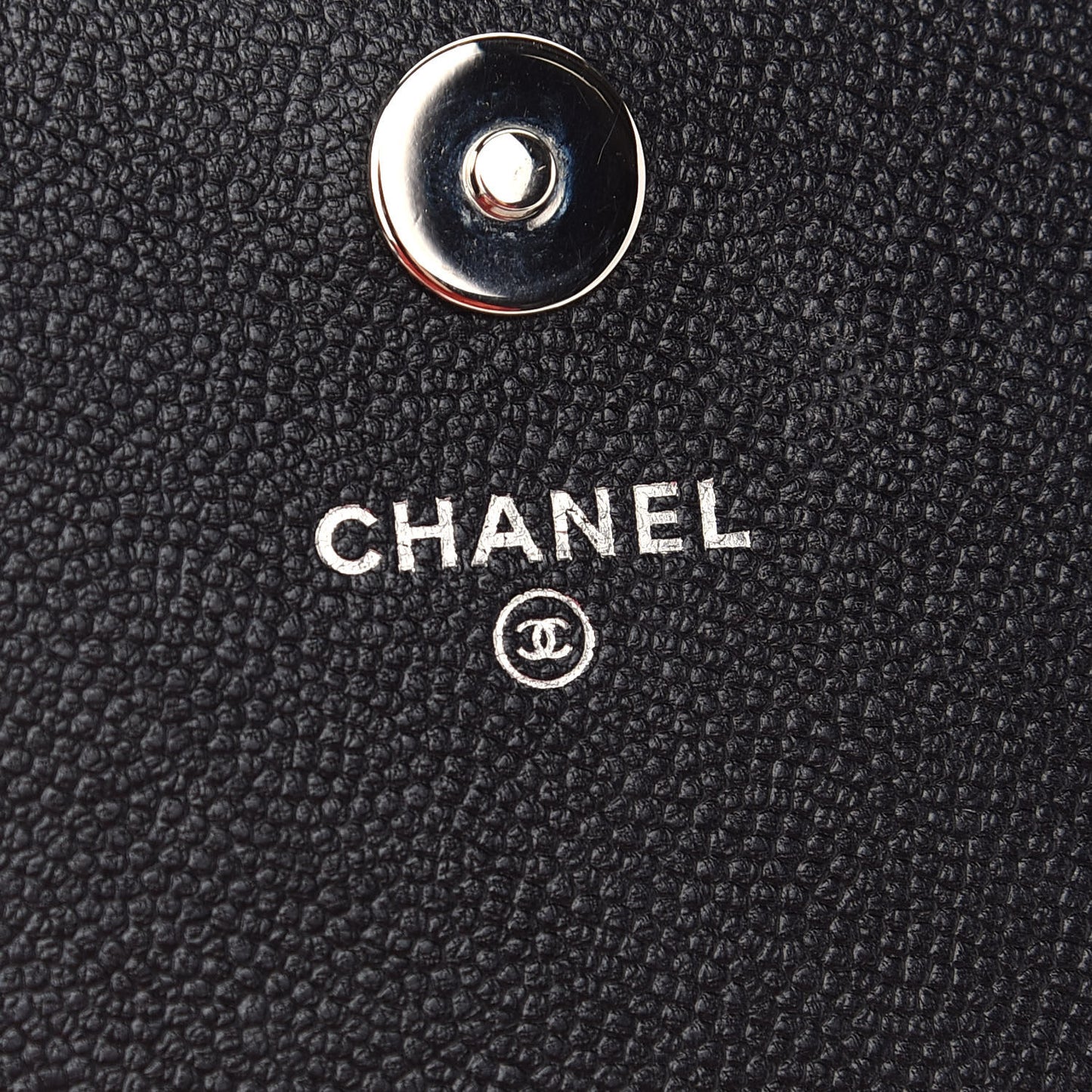 Caviar Quilted Square Wallet On Chain WOC Black