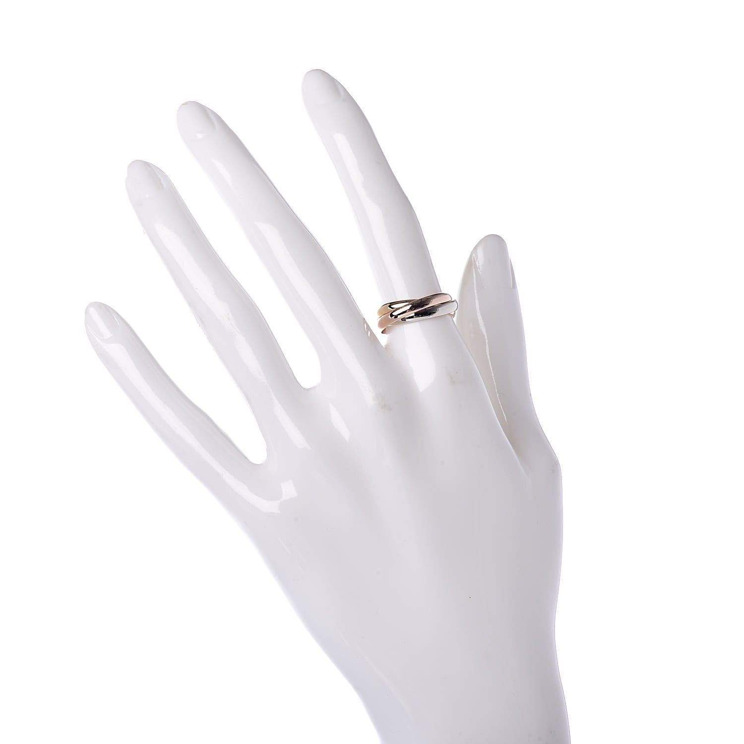 Cartier 18K Pink Yellow White Gold Small Trinity Ring 51 5.75 2 of 5