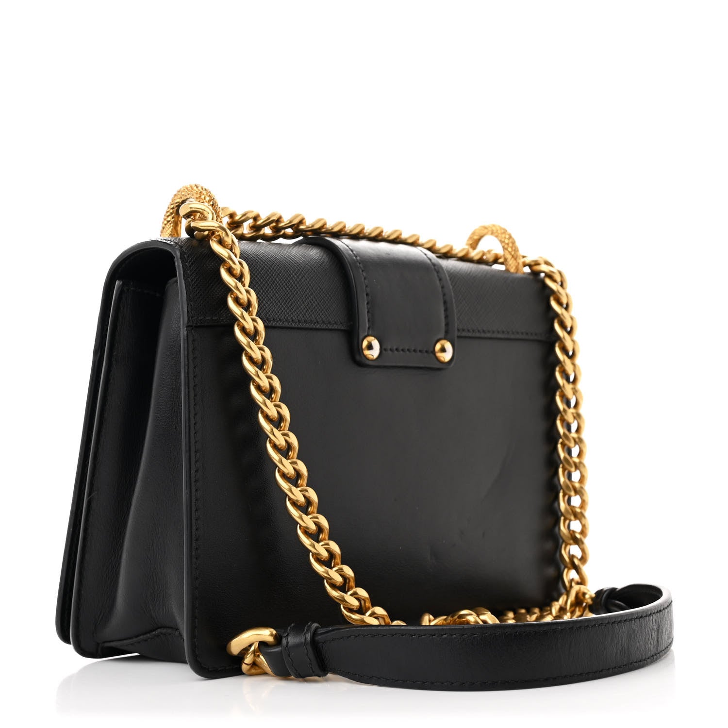 Prada City Calf Saffiano Animalier Cahier Bag Black 3 of 11