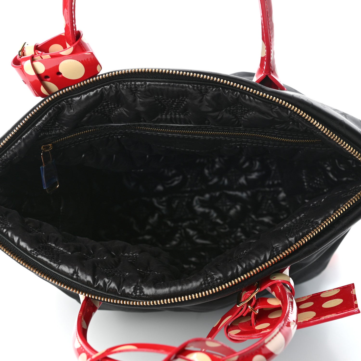 Louis Vuitton Nylon Monogram Kusama Infinity Dots Vertical Lockit Black Red 4 of 4
