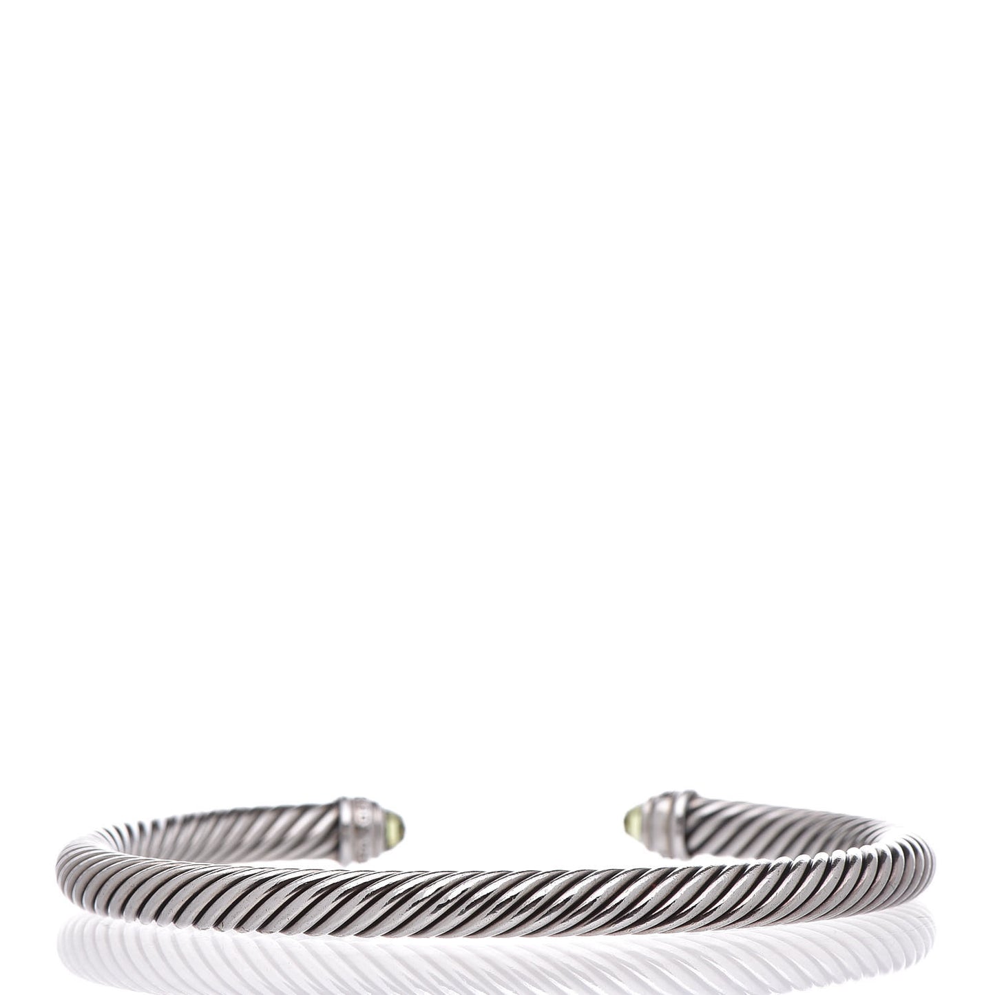 Sterling Silver Diamond Peridot 5mm Cable Classics Bracelet