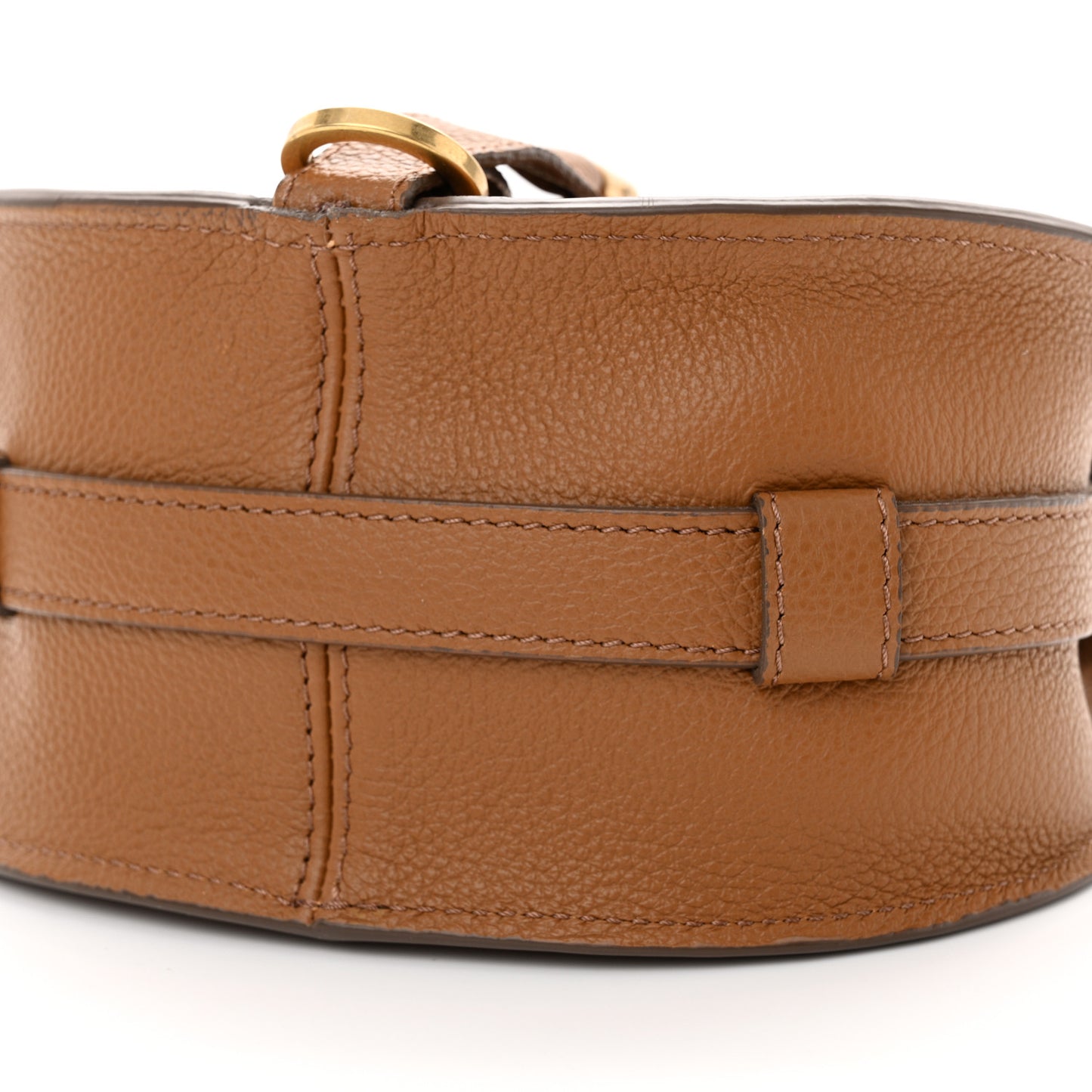 Calfskin Mini Marcie Round Crossbody Bag Tan