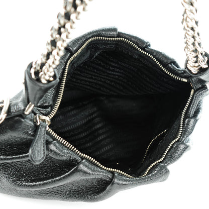 Prada Cervo Lux Chain Hobo Nero Black 5 of 8