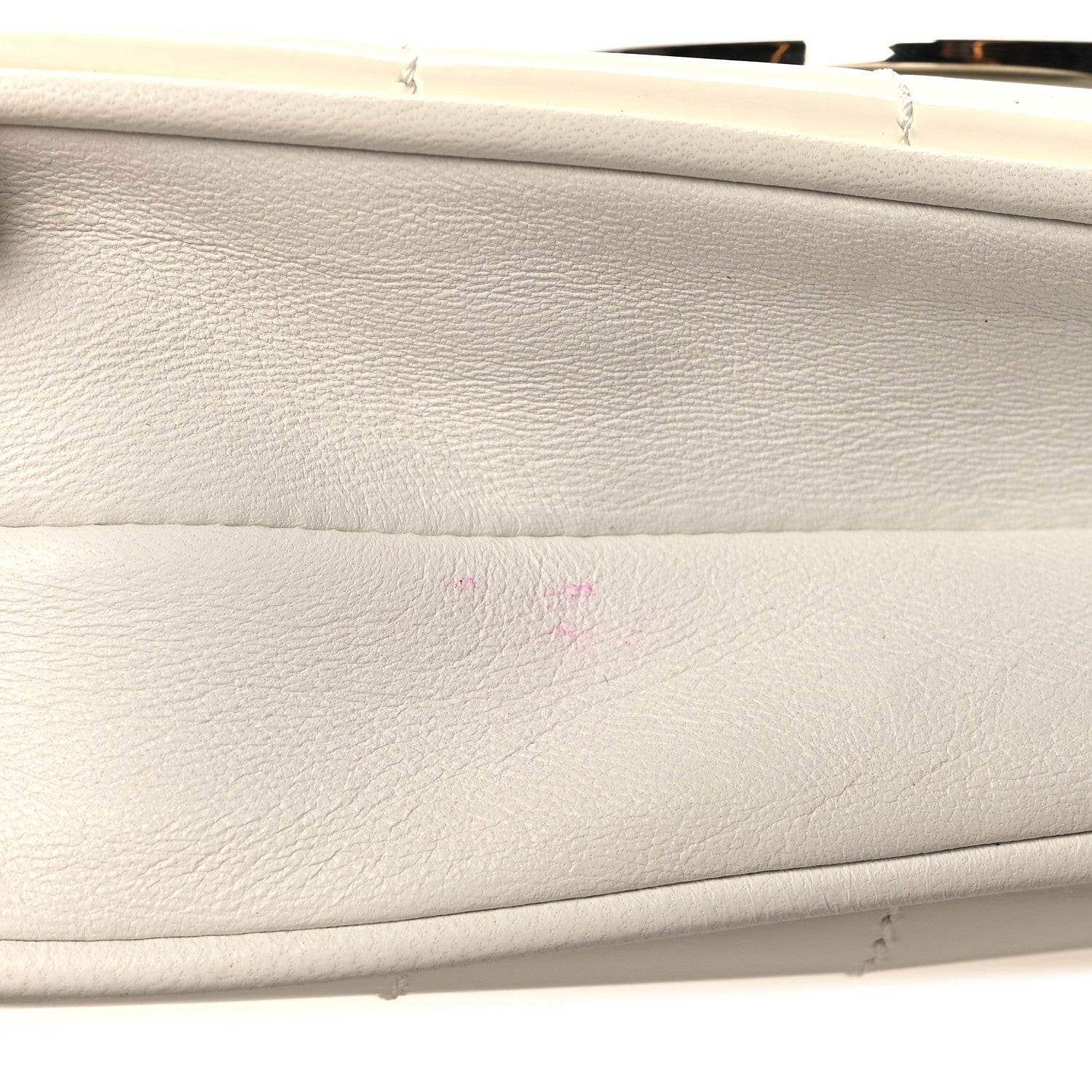 Chanel Patent Quilted Diagonal CC East West Chocolate Bar Flap White 13 of 14