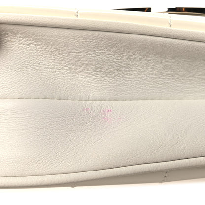 Chanel Patent Quilted Diagonal CC East West Chocolate Bar Flap White 13 of 14