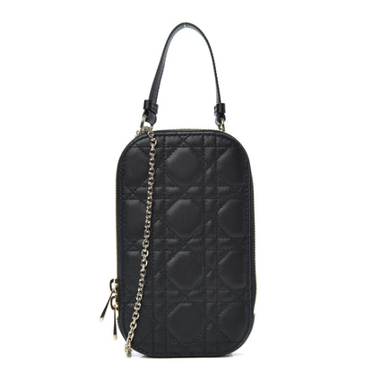 Christian Dior Lambskin Cannage Lady Dior Phone Holder Black 1 of 9