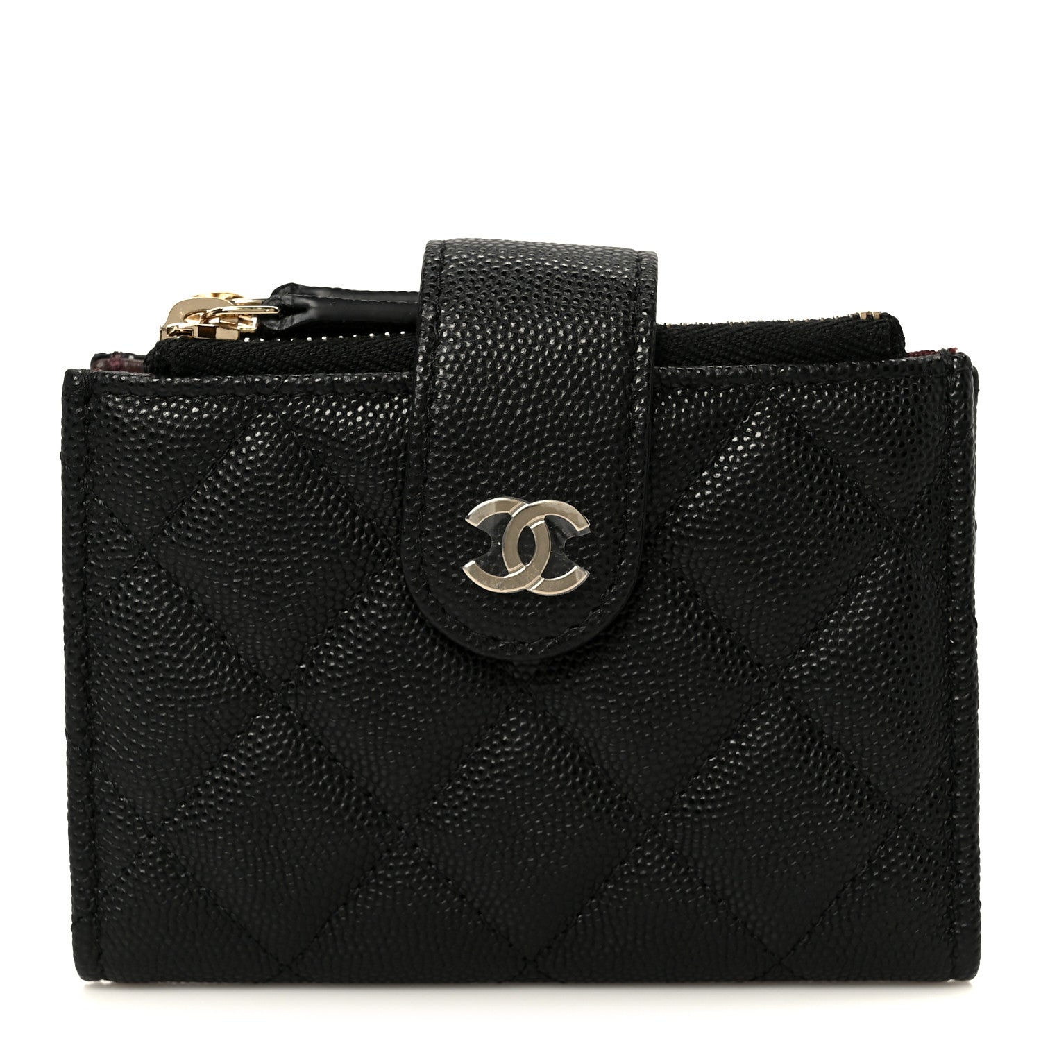 Chanel Caviar Quilted Compact Zipped Pocket Wallet Black 1 of 9