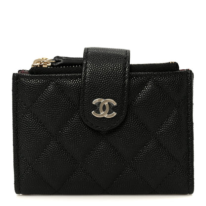 Chanel Caviar Quilted Compact Zipped Pocket Wallet Black 1 of 9