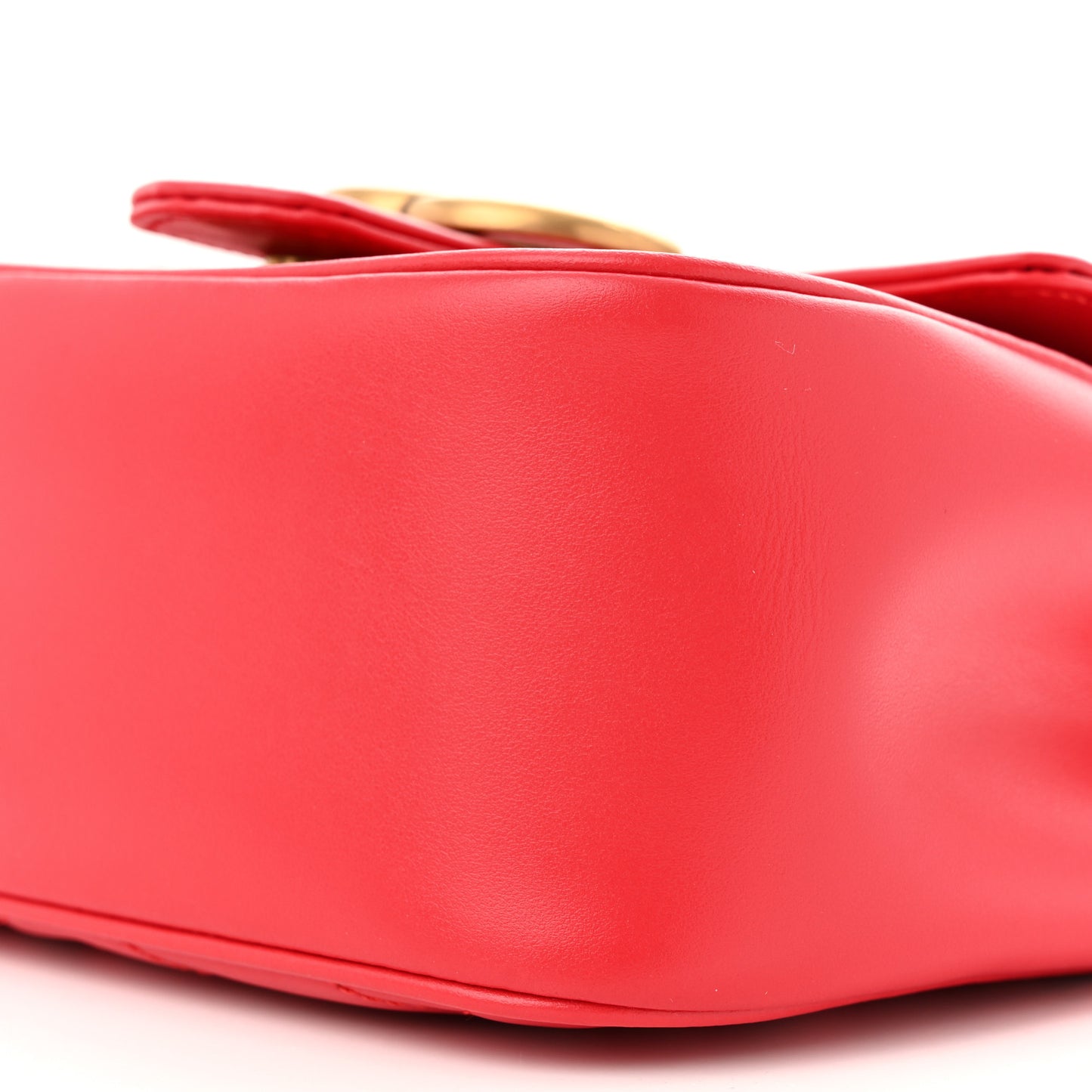 Calfskin Matelasse Mini GG Marmont Square Shoulder Bag Hibiscus Red