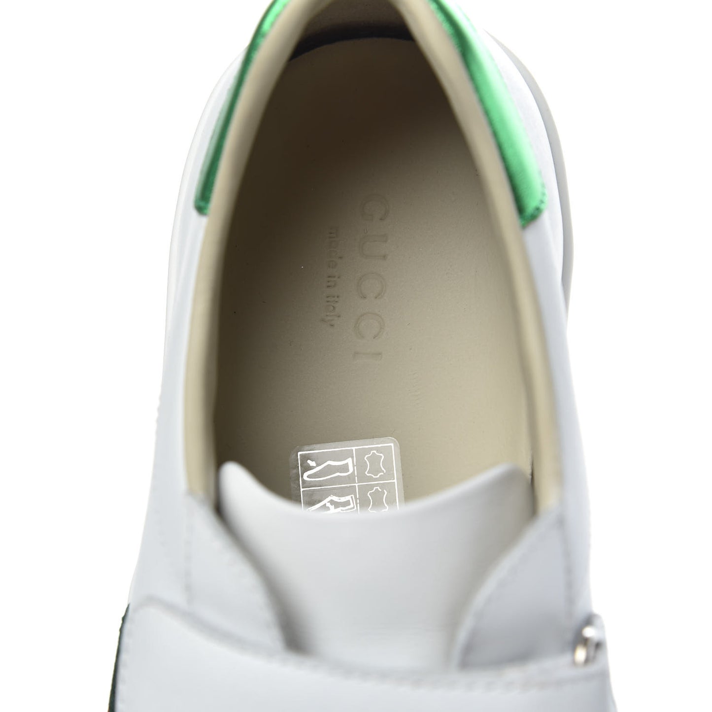 Calfskin Web Velcro Womens Ace Sneakers 38 White Green