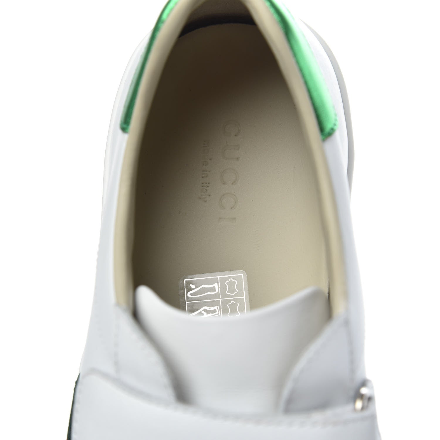 Gucci Calfskin Web Velcro Womens Ace Sneakers 38 White Green 6 of 9