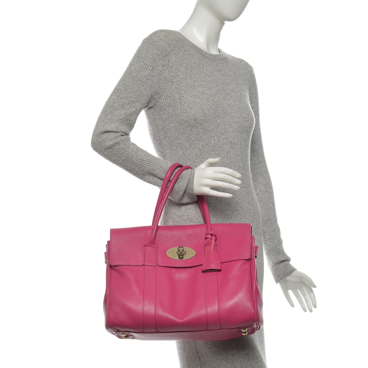 Mulberry Spongy Pebbled Leather Bayswater Hot Fuchsia 2 of 8