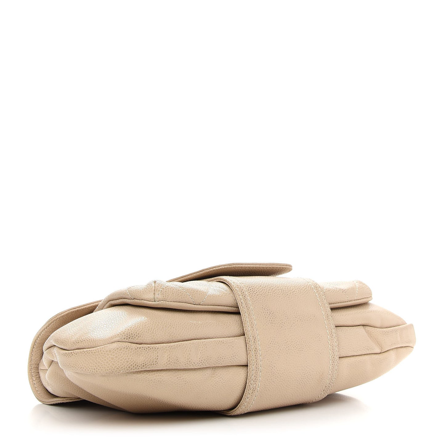 Glazed Caviar Coco Rider Flap Shoulder Bag Beige