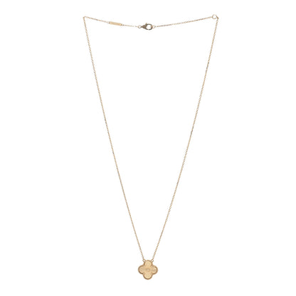 Van Cleef & Arpels 18K Yellow Gold Guilloche Vintage Alhambra Pendant Necklace 2 of 4