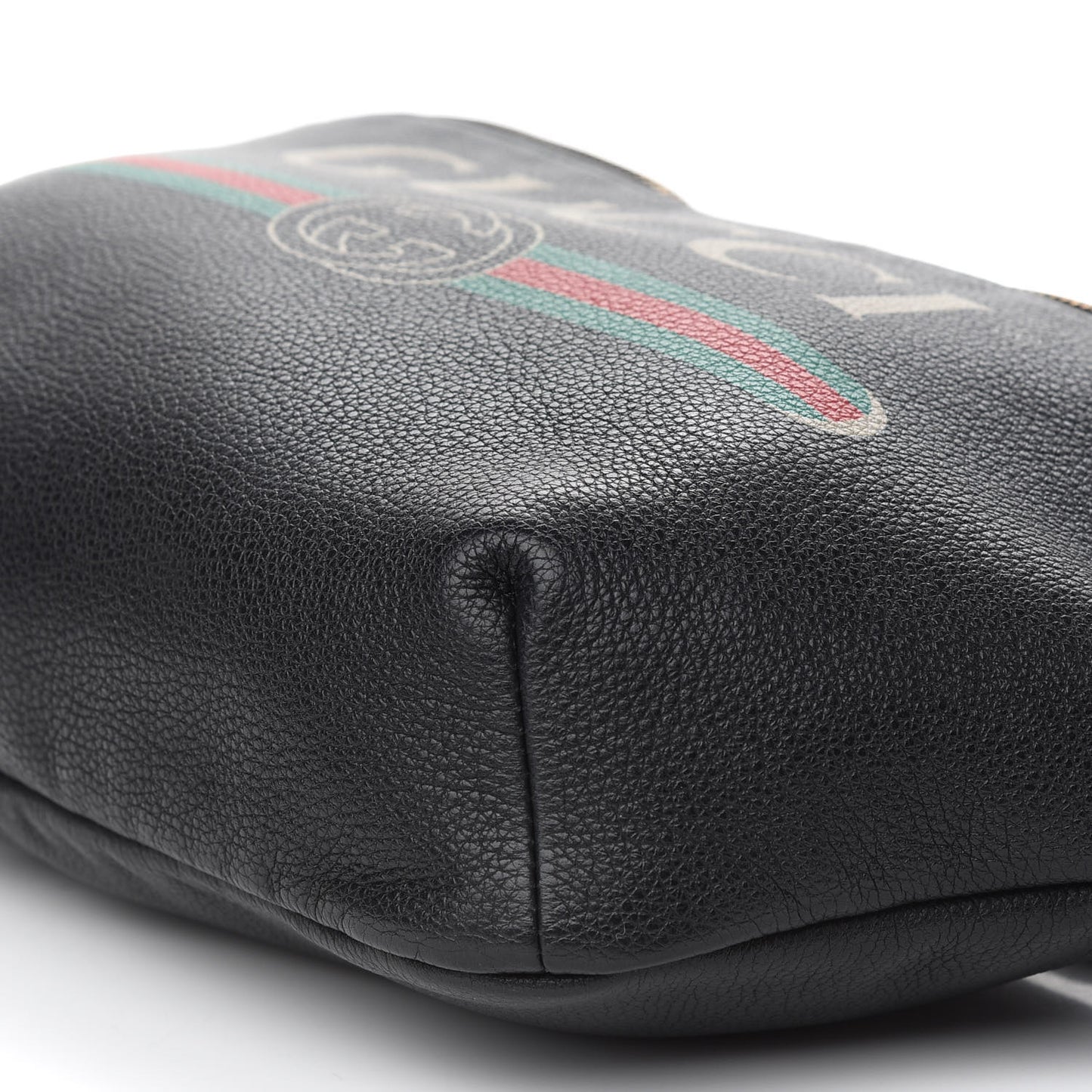 Grained Calfskin Logo Belt Bag Black