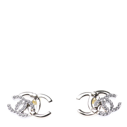 Chanel Crystal Double CC Earrings Gold Silver 1 of 4