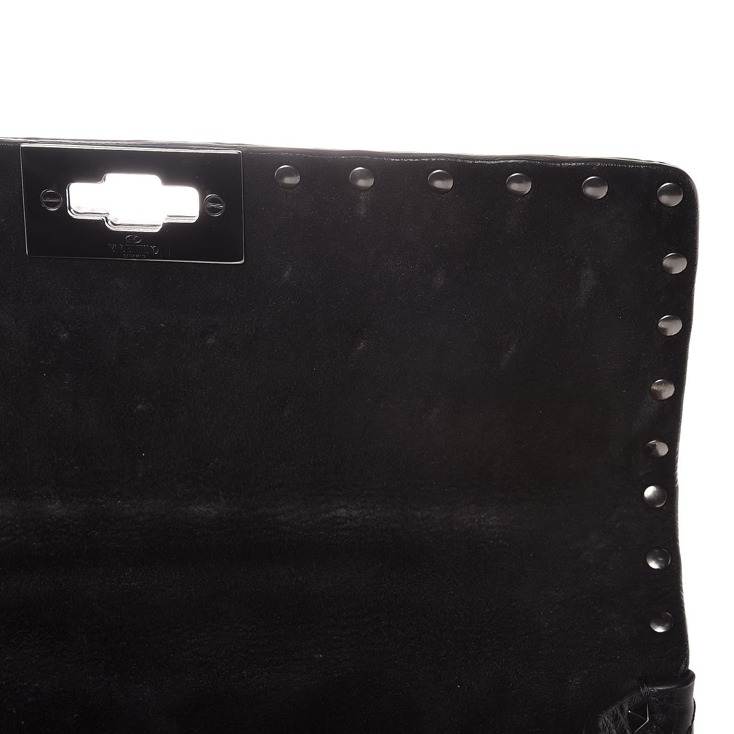 Valentino Garavani Craquele Nappa Medium Rockstud Spike Shoulder Bag Black 7 of 9