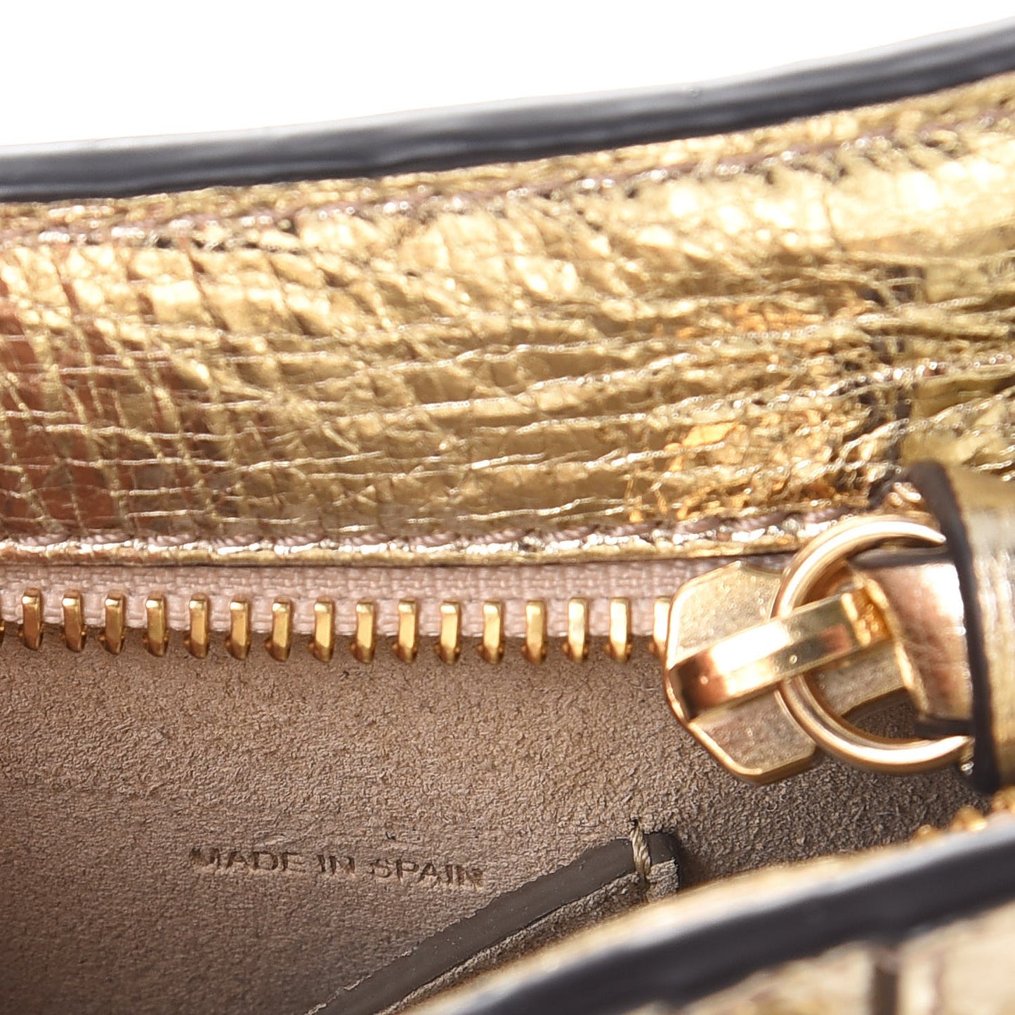 Metallic Calfskin Lambskin Suede Mini Pixie Signature Belt Bag Gold