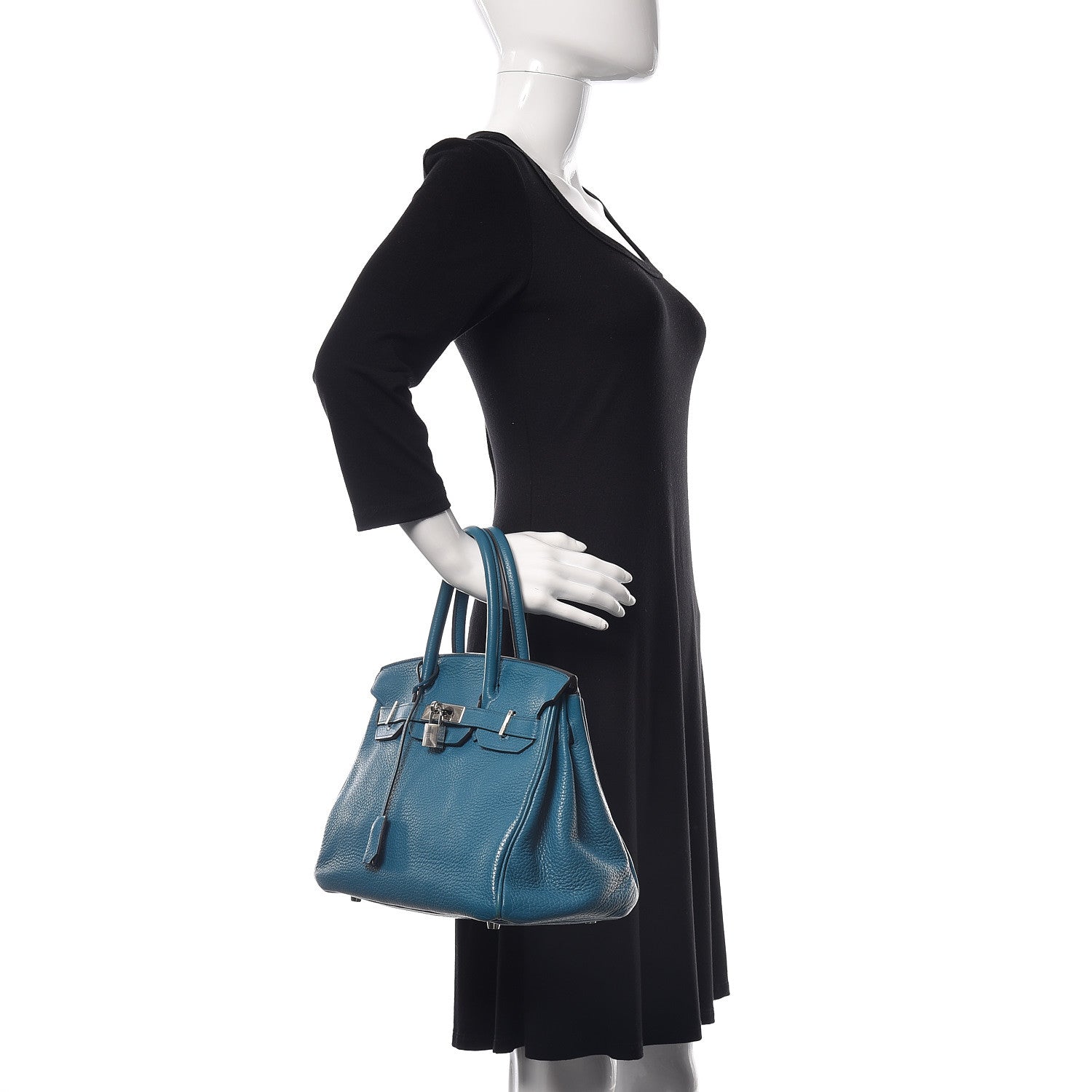Hermes Taurillon Clemence Birkin 30 Bleu Izmir 2 of 34