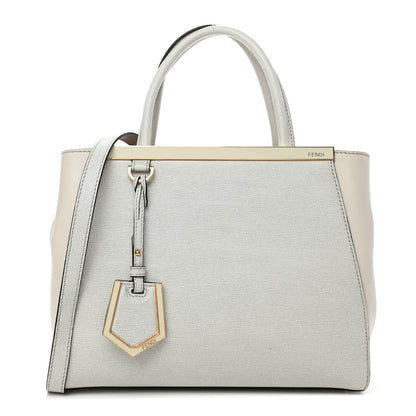 Fendi Vitello Elite Flamingo Petite 2Jours Tote Latte Bianco 1 of 4