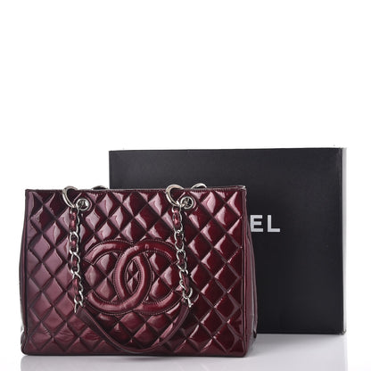 Chanel Patent Grand Shopping Tote GST Dark Bordeaux 10 of 10