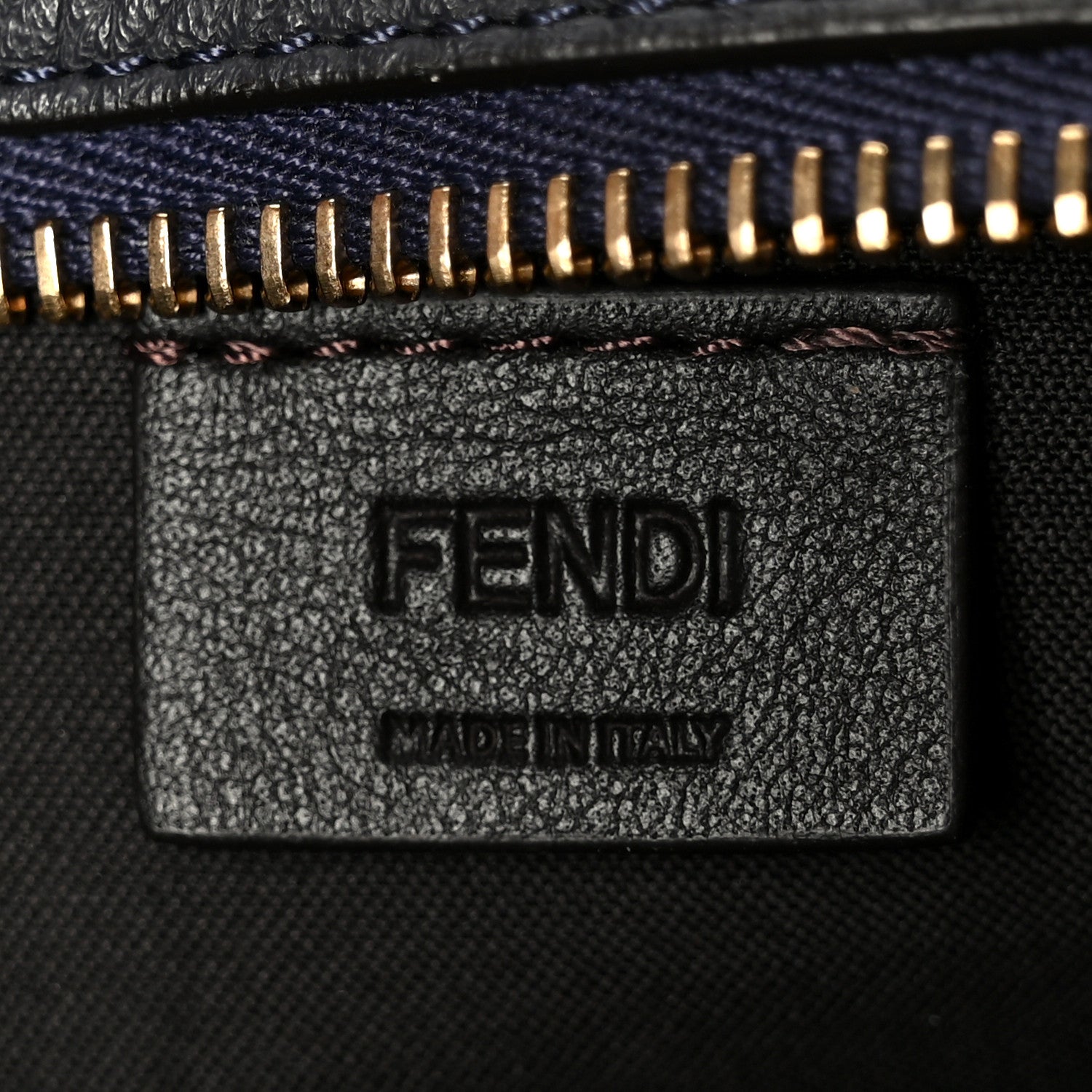 Fendi Chenille Vitello Santa Barbara FF Mini Roll Tote Navy 6 of 11