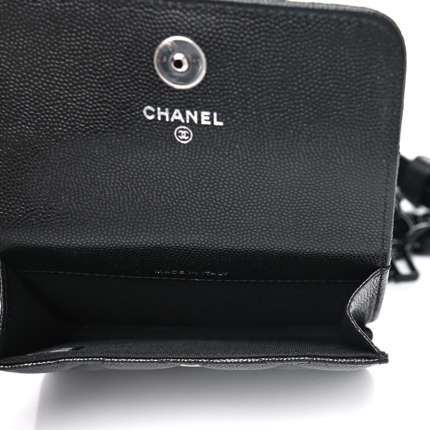 Caviar Quilted My Everything Belt Flap Card Holder Black