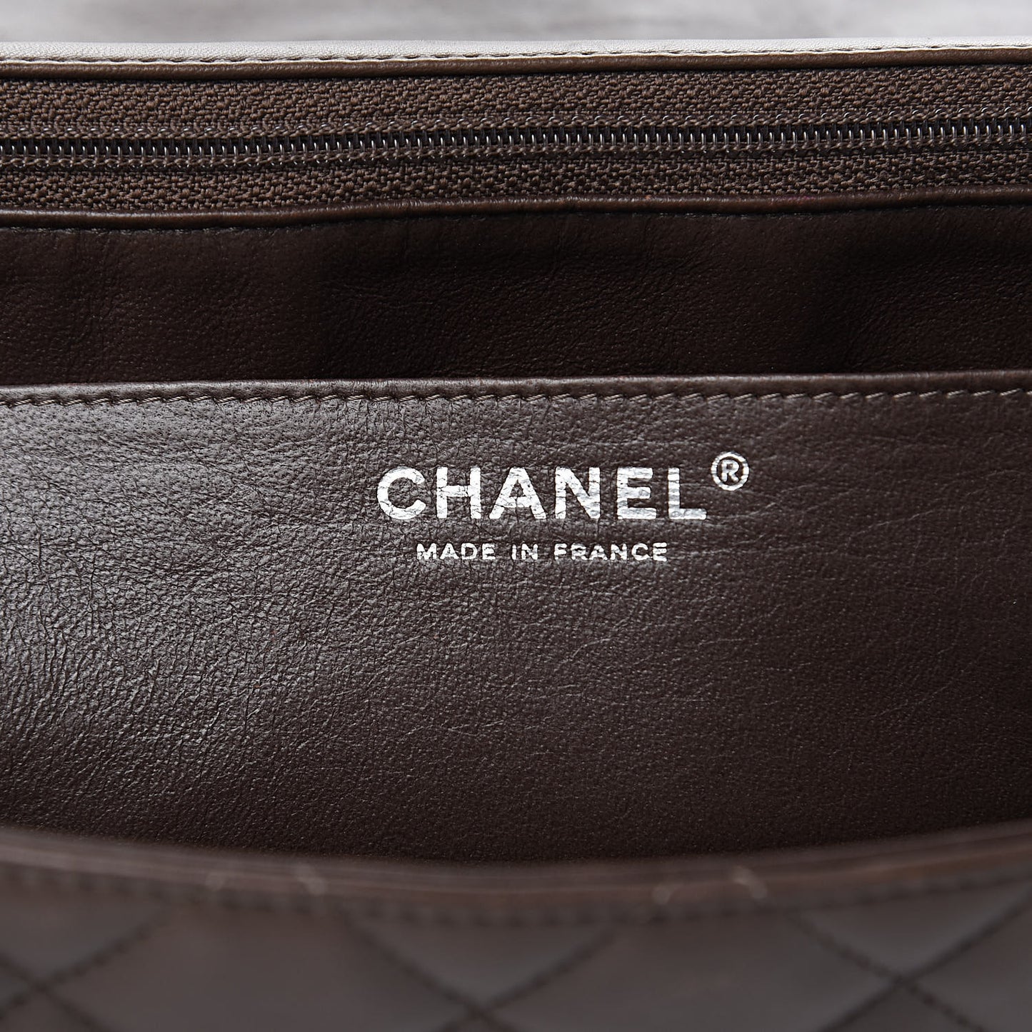Lambskin Quilted Maxi Single Flap Brown