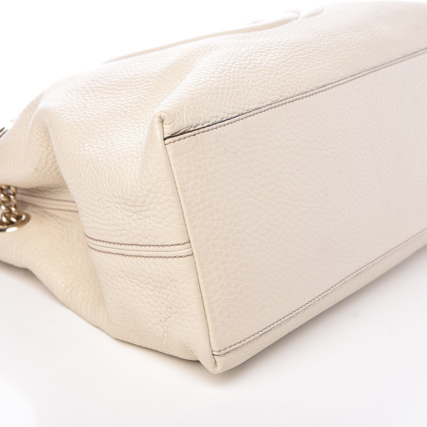 Gucci Pebbled Calfskin Medium Soho Chain Shoulder Bag Off White 8 of 12