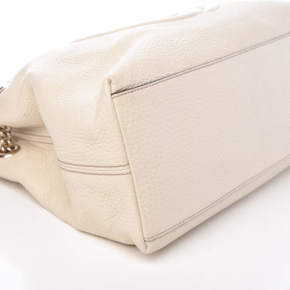 Gucci Pebbled Calfskin Medium Soho Chain Shoulder Bag Off White 8 of 12