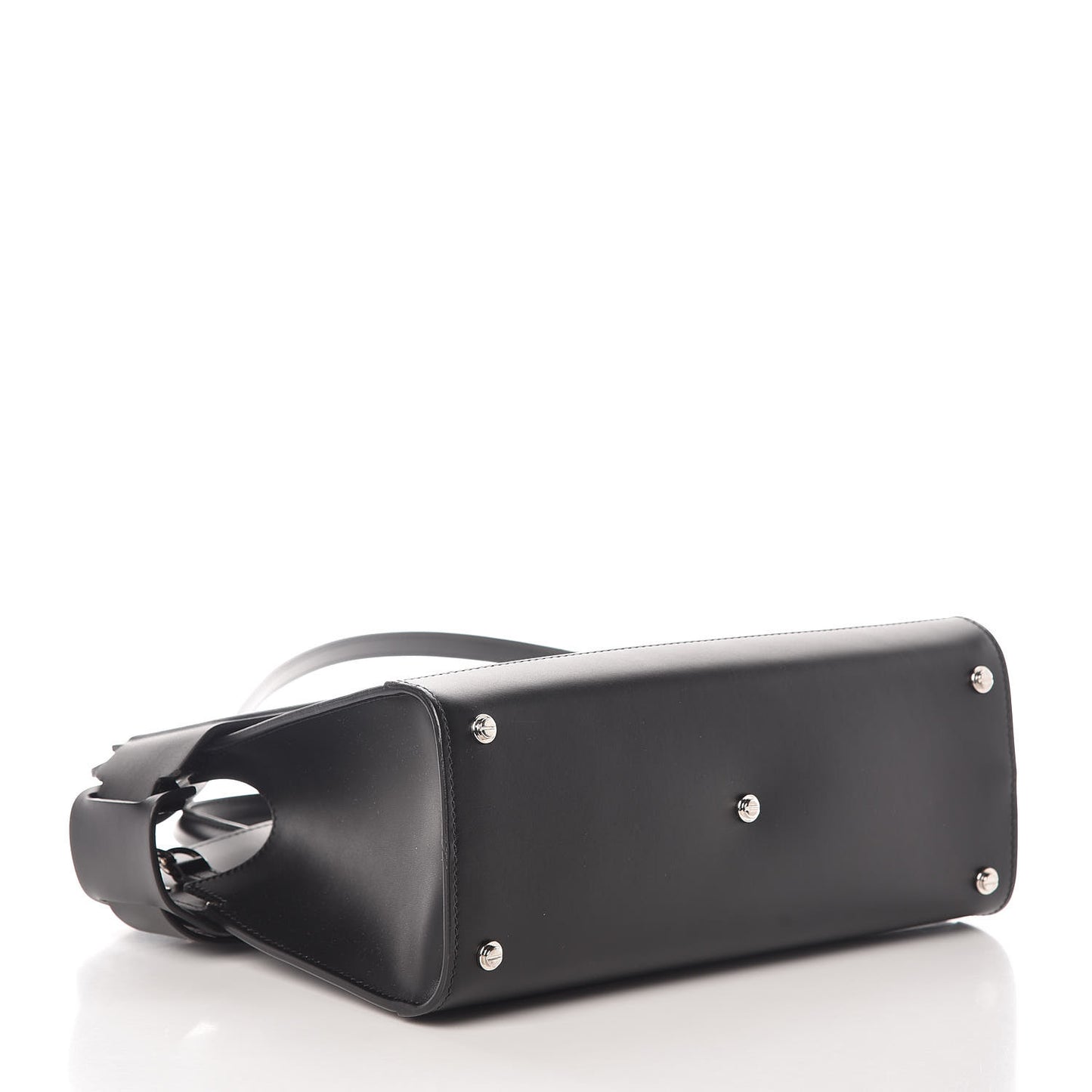 Smooth Calfskin Small Horizon Satchel Black
