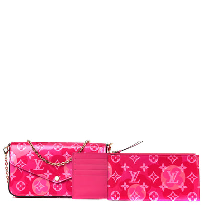 Louis Vuitton Vernis Valentine Pochette Felicie Chain Wallet Fuchsia 1 of 10