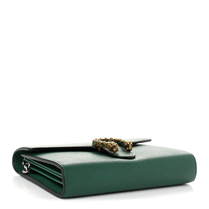 Gucci Calfskin Mini Dionysus Chain Wallet Emerald 4 of 10