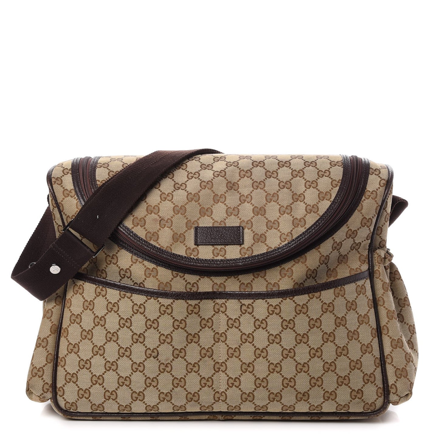 Monogram Natural Pigskin Large Diaper Bag Beige Ebony Cocoa Dark Chocolate