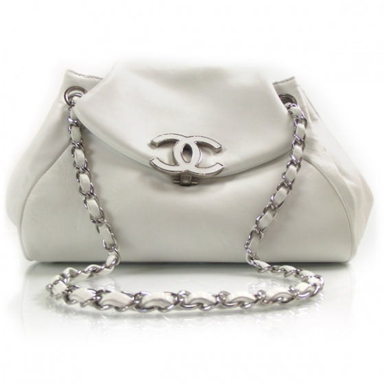 Lambskin Sensual Medium Flap White