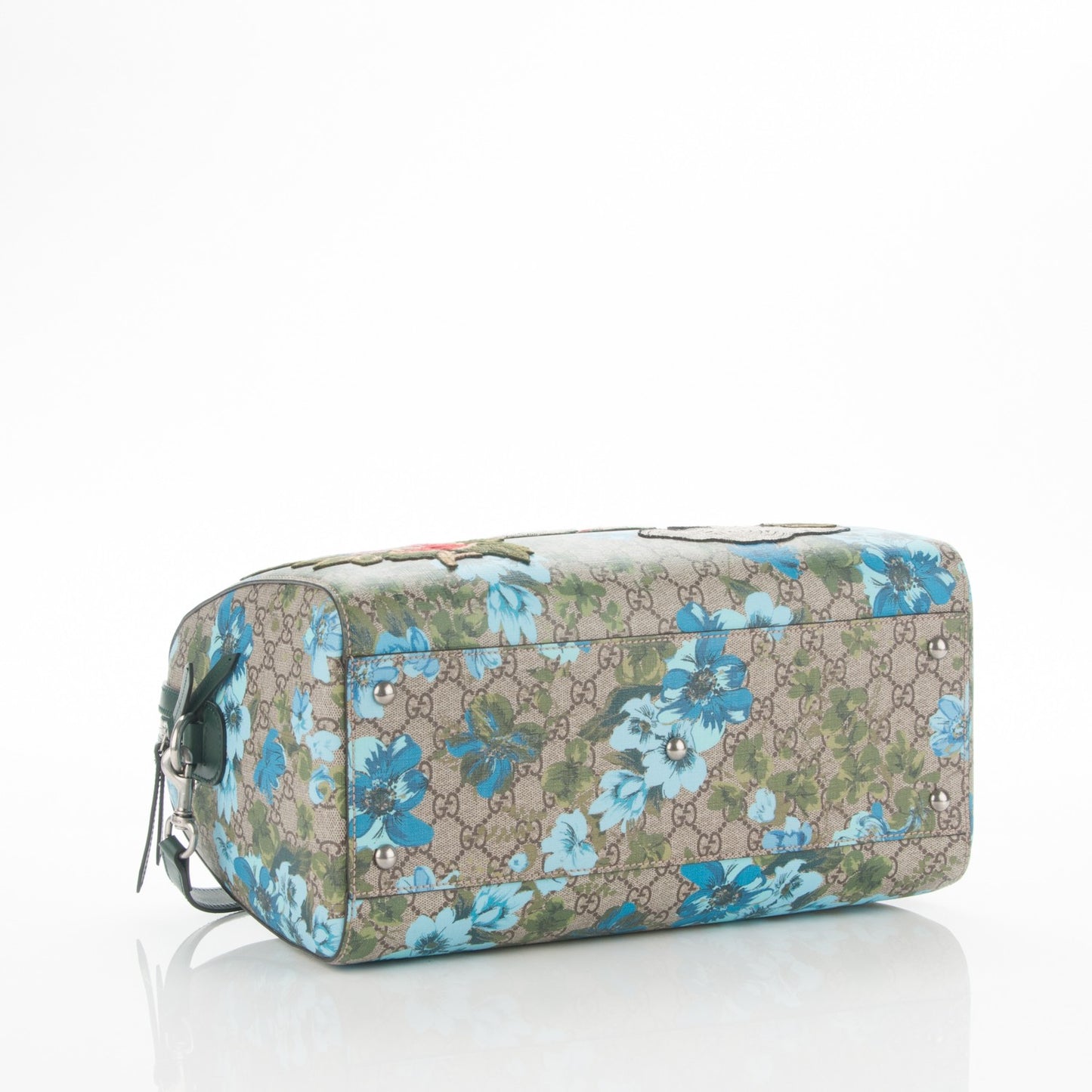 GG Supreme Monogram Bloom Butterfly Embroidered Medium Boston Green