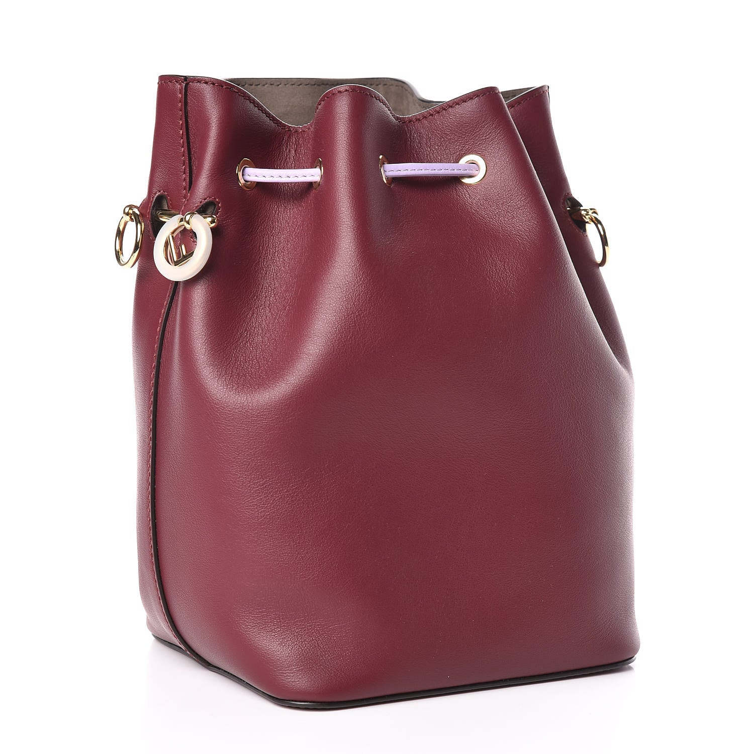 Fendi Vitello Grace Century F is Fendi Stamp Patch Bi-Color Grande Mon Tresor Bucket Bag Barolo Proven Ice 3 of 10