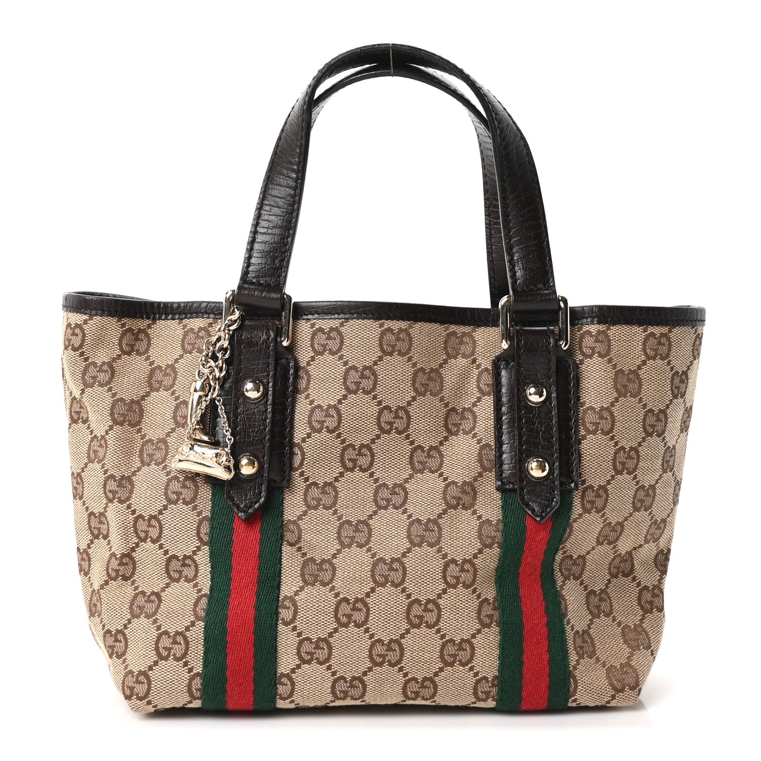 Gucci Monogram Small Jolicoeur Tote Dark Brown 1 of 10