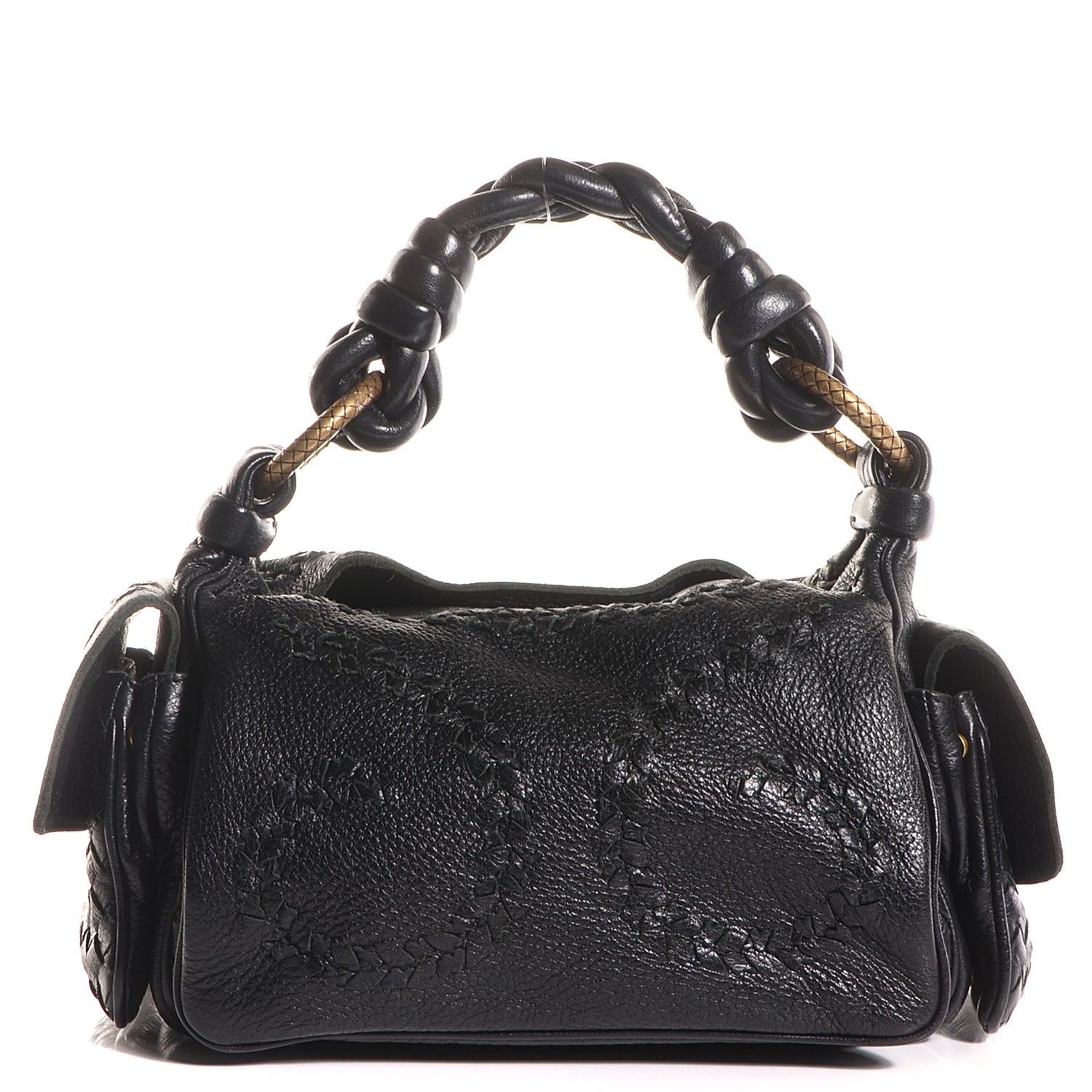 Bottega Veneta Cervo Woven Cocker Hobo Nero Black 1 of 8