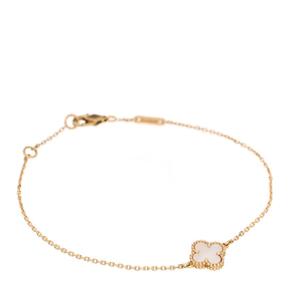 Van Cleef & Arpels 18K Yellow Gold Mother of Pearl Sweet Alhambra Bracelet 1 of 5