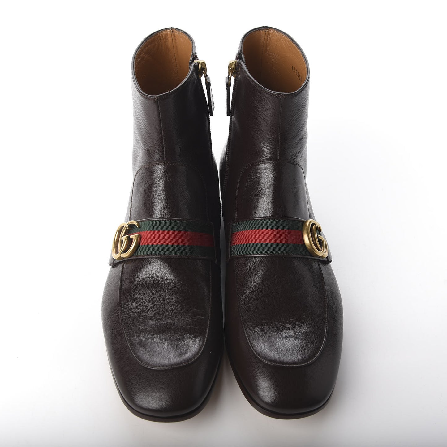 Goatskin Web Mens GG Ankle Boots 8 Cocoa