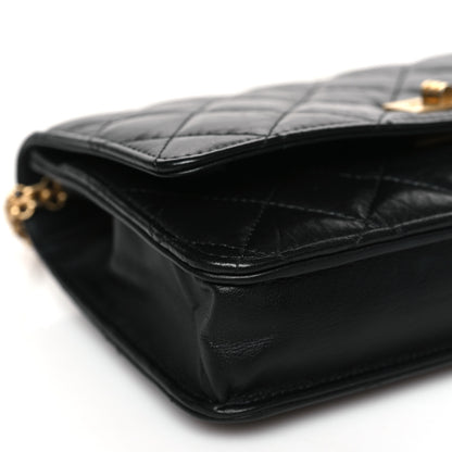 Chanel Aged Calfskin Quilted Reissue Wallet On Chain WOC Black 7 of 8